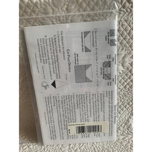 Fiber Mosaics Country Patch Cats Quilt Sewing Pattern 61702 - Picture 2 of 3